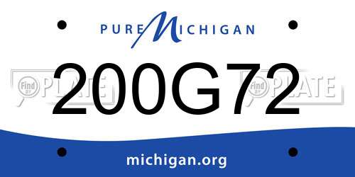 200G72 Michigan License Plate