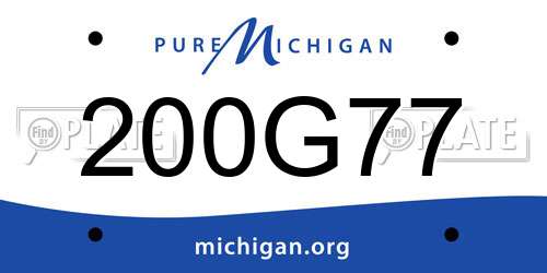 200G77 Michigan License Plate