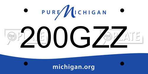 200GZZ Michigan License Plate