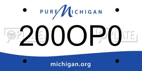 200OP0 Michigan License Plate