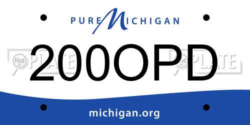 200OPD Michigan License Plate