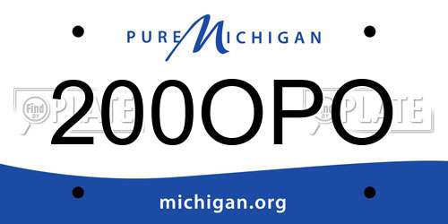 200OPO Michigan License Plate