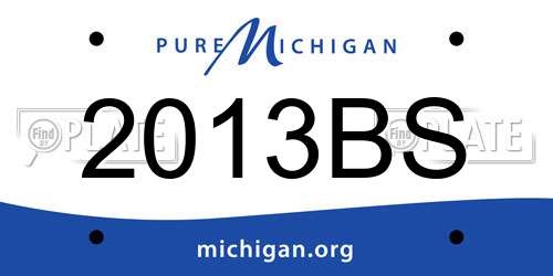 2013BS Michigan License Plate