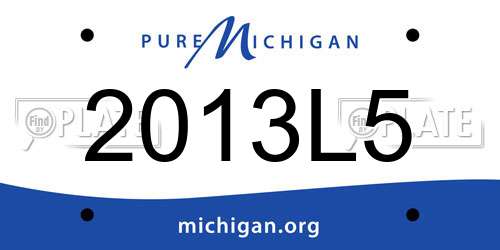 2013L5 Michigan License Plate