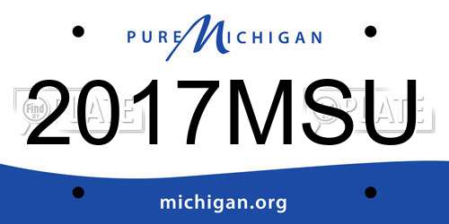 2017MSU Michigan License Plate