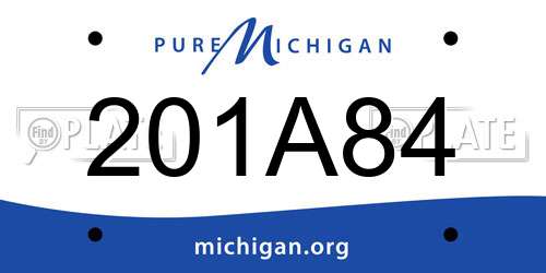 201A84 Michigan License Plate