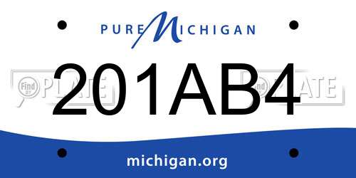 201AB4 Michigan License Plate