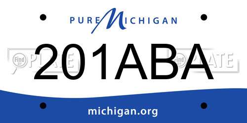 201ABA Michigan License Plate