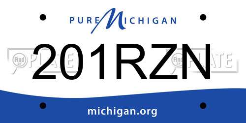201RZN Michigan License Plate