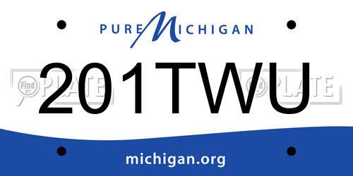 201TWU Michigan License Plate