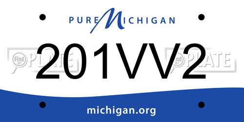 201VV2 Michigan License Plate