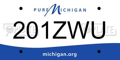 201ZWU Michigan License Plate