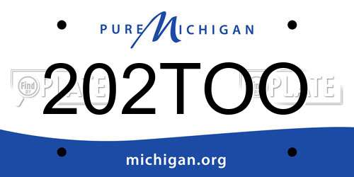 202TOO Michigan License Plate