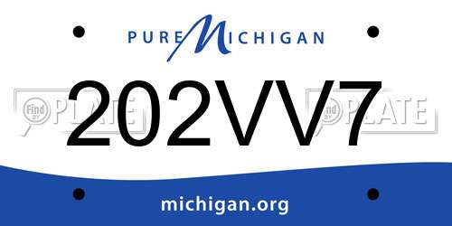 202VV7 Michigan License Plate
