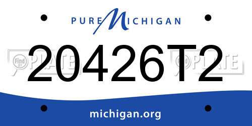 20426T2 Michigan License Plate