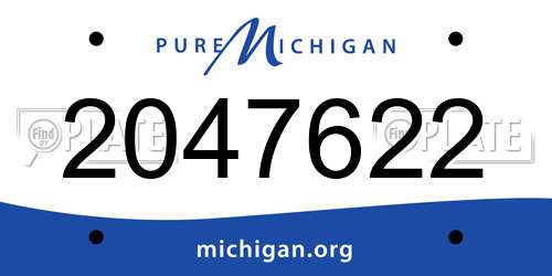 2047622 Michigan License Plate