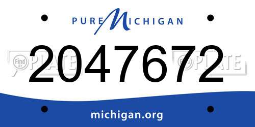 2047672 Michigan License Plate