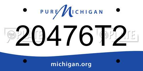 20476T2 Michigan License Plate