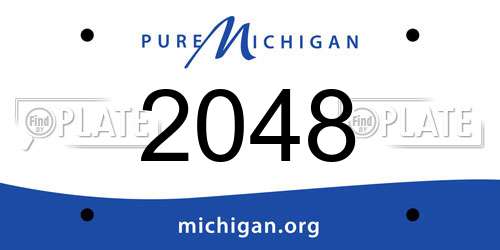 2048 Michigan License Plate