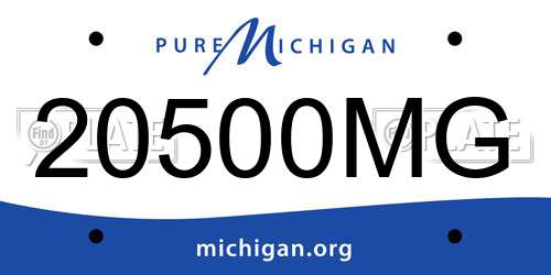 20500MG Michigan License Plate