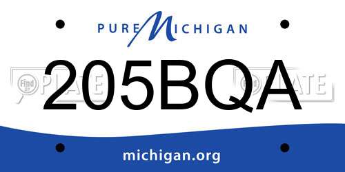 205BQA Michigan License Plate