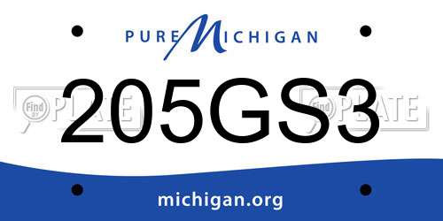 205GS3 Michigan License Plate
