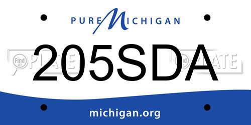 205SDA Michigan License Plate