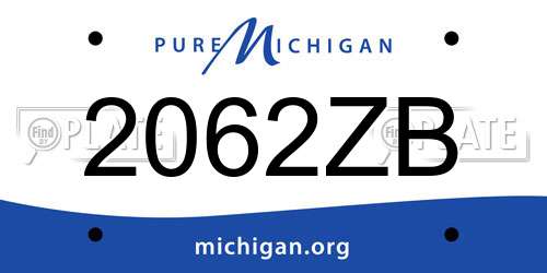 2062ZB Michigan License Plate