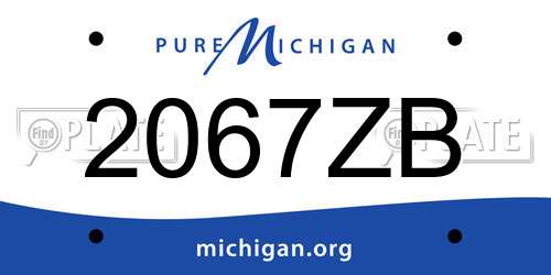 2067ZB Michigan License Plate