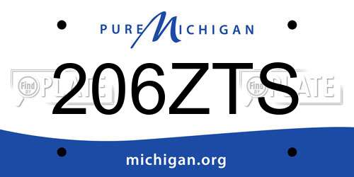 206ZTS Michigan License Plate