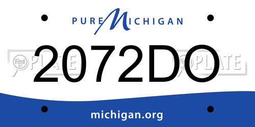 2072DO Michigan License Plate