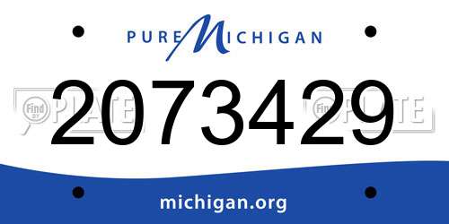 2073429 Michigan License Plate