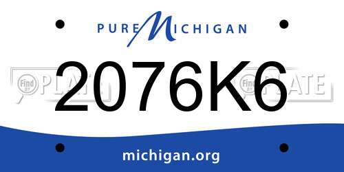 2076K6 Michigan License Plate
