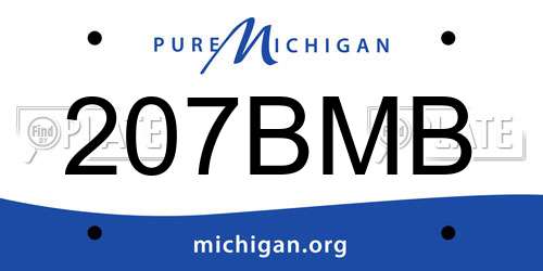 207BMB Michigan License Plate