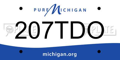 207TDO Michigan License Plate