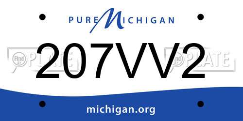 207VV2 Michigan License Plate