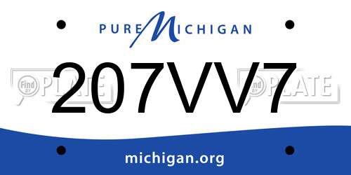 207VV7 Michigan License Plate