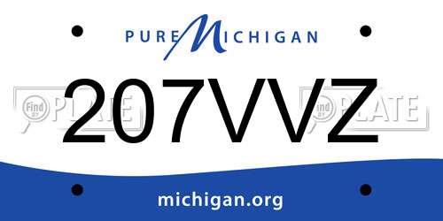 207VVZ Michigan License Plate