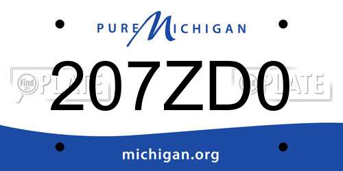 207ZD0 Michigan License Plate