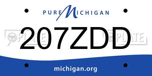 207ZDD Michigan License Plate