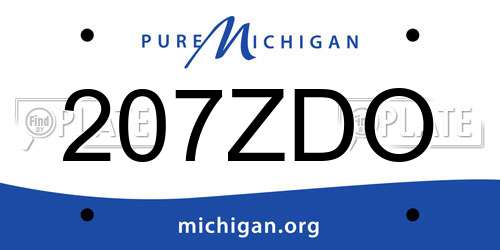 207ZDO Michigan License Plate
