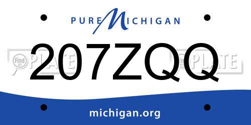 207ZQQ Michigan License Plate