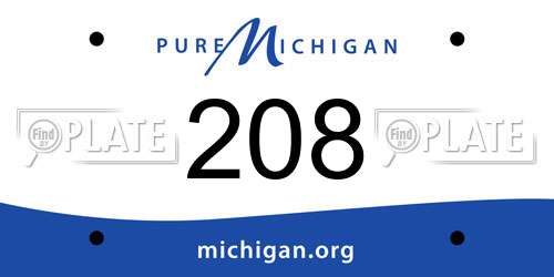 208 Michigan License Plate