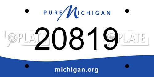 20819 Michigan License Plate