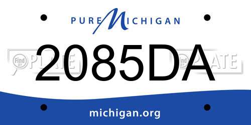 2085DA Michigan License Plate