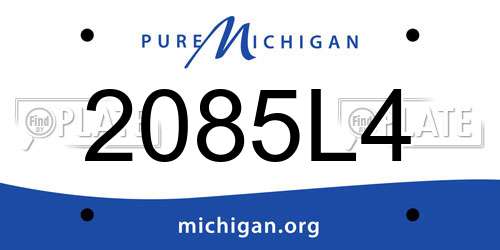 2085L4 Michigan License Plate