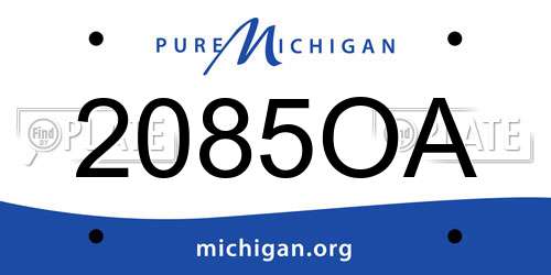 2085OA Michigan License Plate