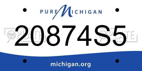 20874S5 Michigan License Plate