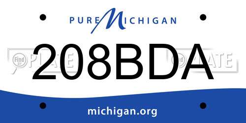 208BDA Michigan License Plate