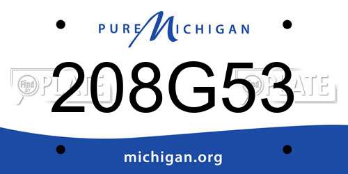 208G53 Michigan License Plate
